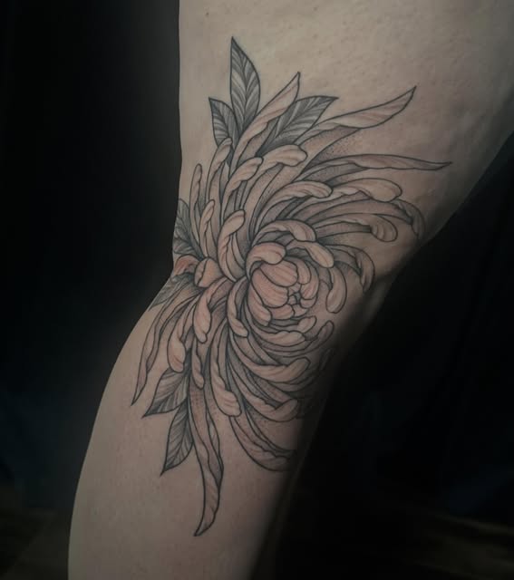 Floral knee piece by Savanna Blair